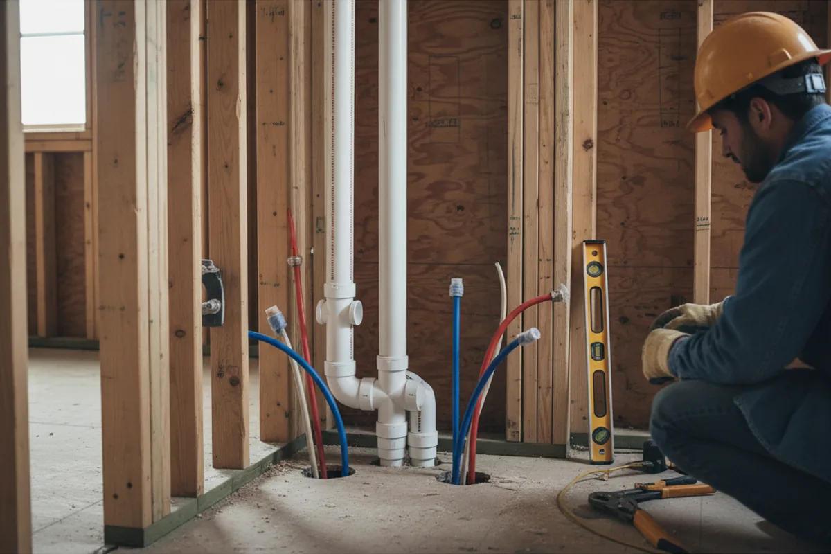Drain and supply rough-in during Garbage Disposal Repair in Rocklin