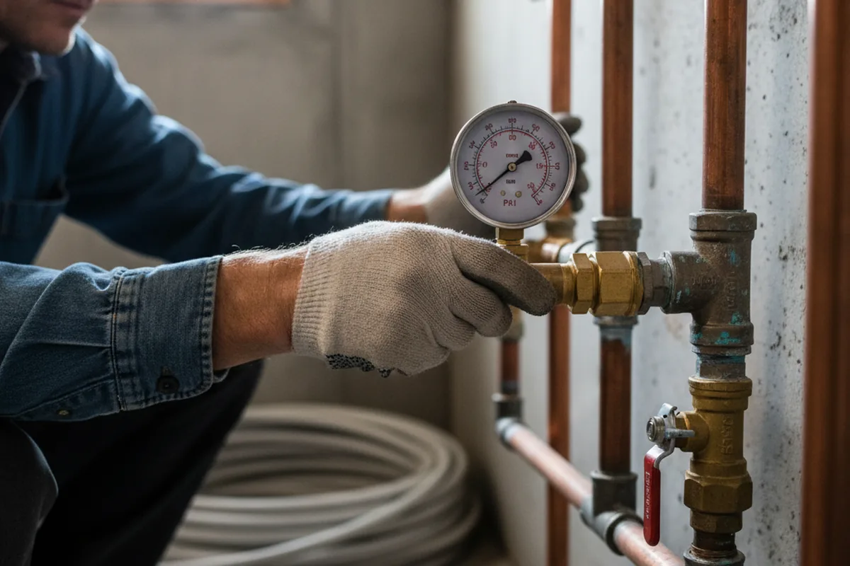 Pressure testing a repaired line during Water Line Repair in Rocklin